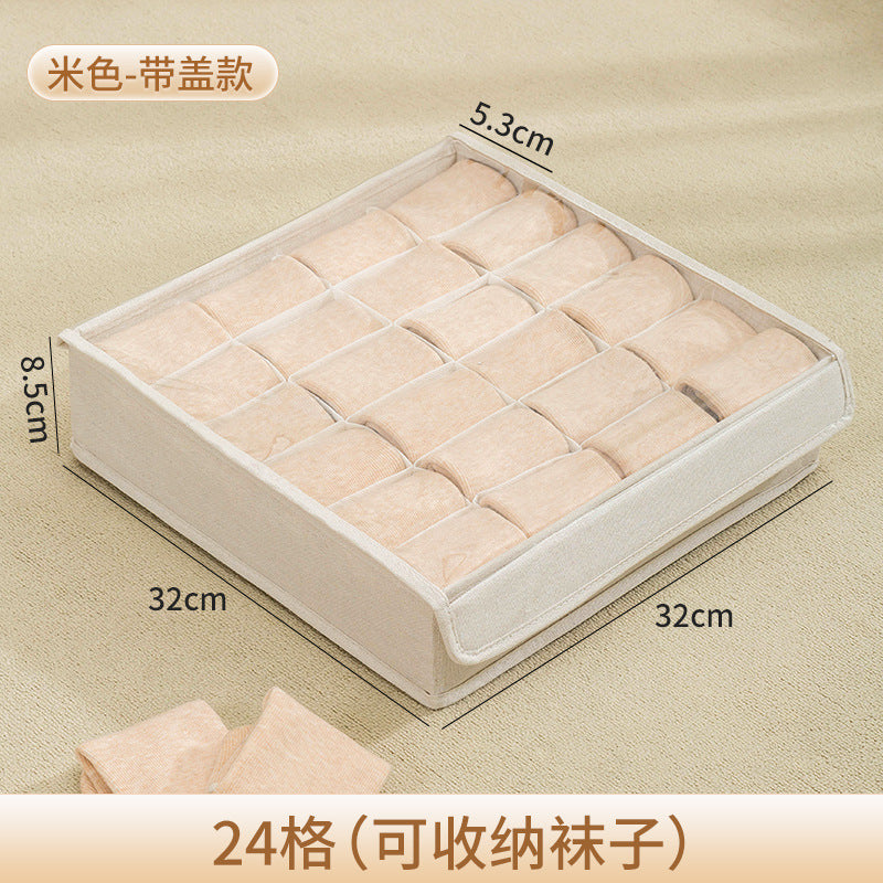 Socks storage box, underwear, underwear, bra, household box, dormitory drawer type fabric division, wardrobe finishing artifact