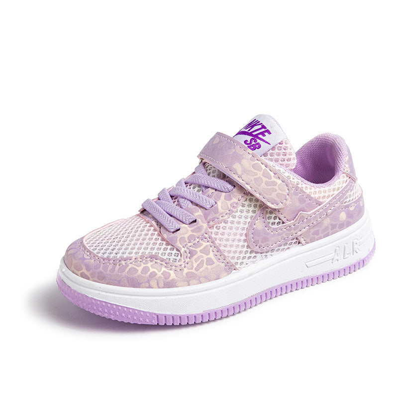 Spring children's sports board shoes new Korean version of girls mesh single shoes soft sole low-top primary school students casual shoes tide