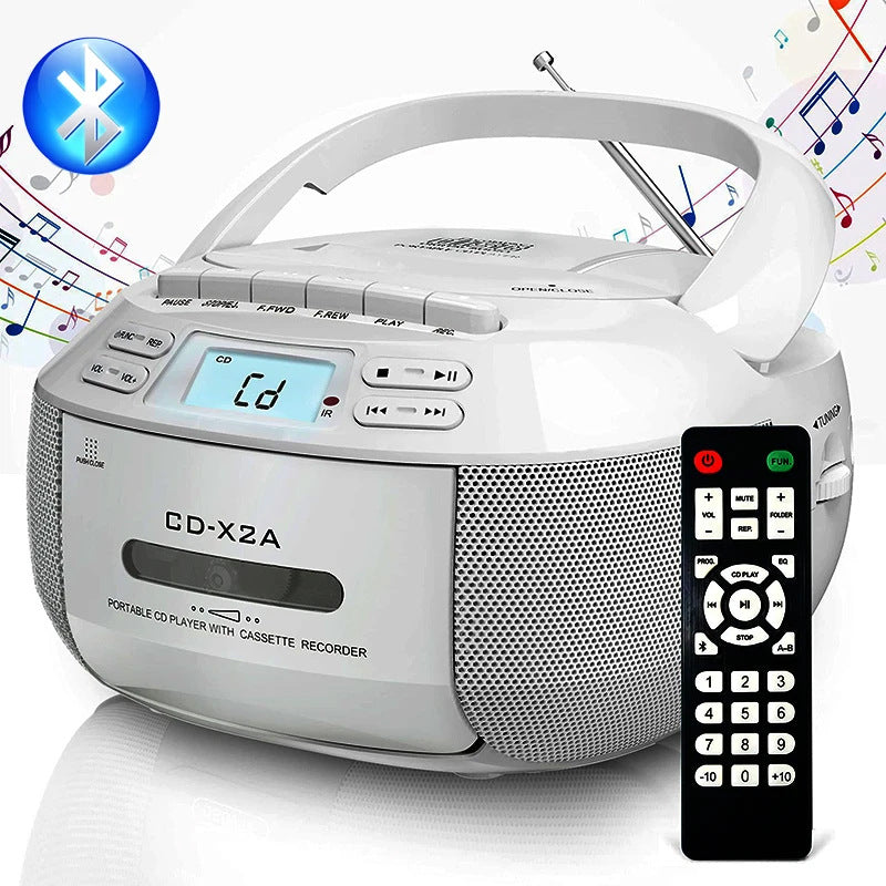 Multifunctional Boombox Tape Player Stereo Bluetooth CD Player Children's Learning Machine AM/FM Radio