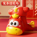 Cartoon cute horse lion awakening clockwork toy fun table decoration resistant to falling horse year new year gift kids toys gift