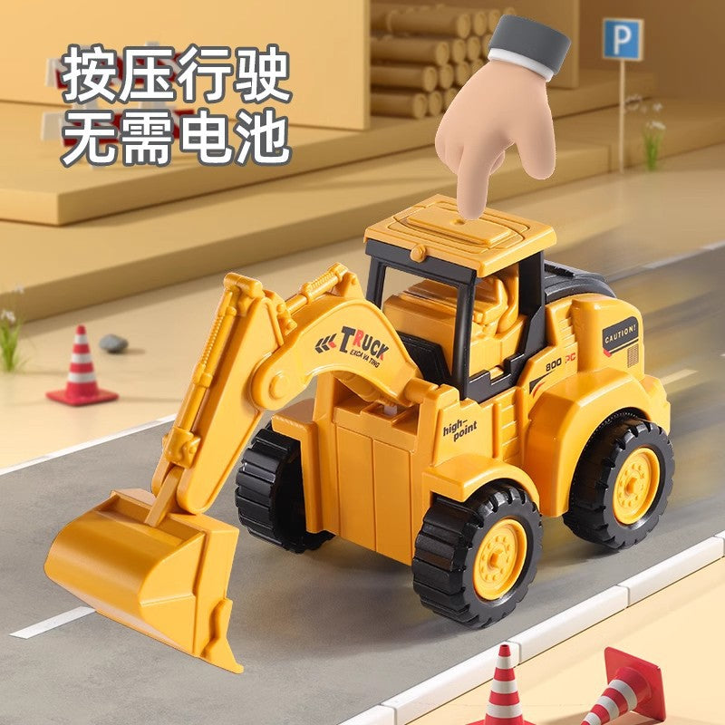 Toy car children's engineering vehicle press excavator inertia pull back car puzzle bulldozer press suit 1-6 years old