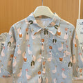Boys' long-sleeve shirt - spring/autumn style - cartoon print - all-over print - casual cardigan - new suit collar top - outerwear