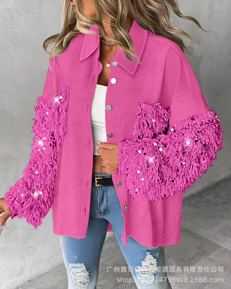 European and American bead splicing temperament cardigan jacket-P1WMHL1018 series