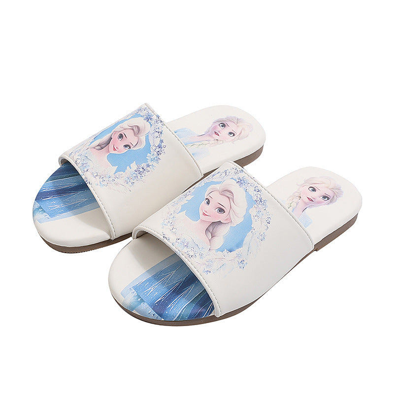 Vancahao sandals & slippers -  summer new arrivals: stylish frozen-themed family slides for little girls and big kids, featuring soft soles