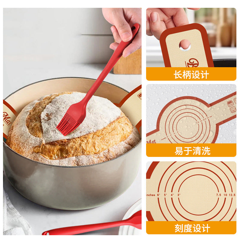 Silicone baking mat with handles, oven bread mat, dough baking mat, baking tool, dutch oven mat, european bread mat