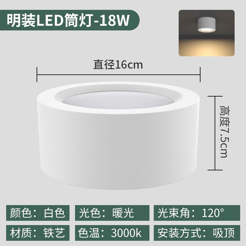 Hanging downlight store office commercial white15w ceiling-mounted 4inch surface-mounted led light 24w no main light ceiling chandelier