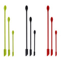 Double-ended mini silicone spatula spoon - dual-tip scraper for bread, jam, baking, and cosmetic bottle cleaning