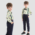children's clothing, foreign trade boys' formal wear suit, host/flower girl outfit, kids' dinosaur print shirt performance costume