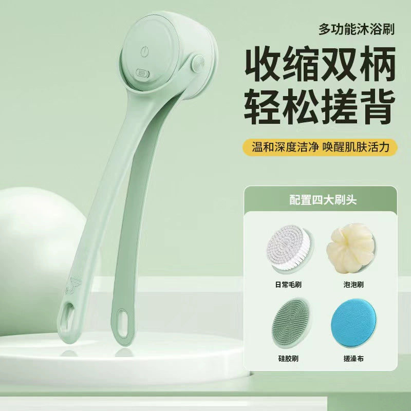 Wireless electric back scrubber - waterproof bath brush, multi-functional lazy back massager, wall-mounted shower brush for home use