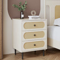 Solid wood bedside table medieval scandinaviancasual modern rattan small cabinet b&b bedroom storage chest cabinet