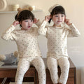 Korean style baby pajama set - spring/autumn cotton underwear set for kids - all-cotton long johns for boys and girls - autumn/winter base layer