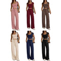 spring/summer new arrival: y2 european and american style women's casual slim-fit two-piece set - short sleeve top and long pants - commute outfit