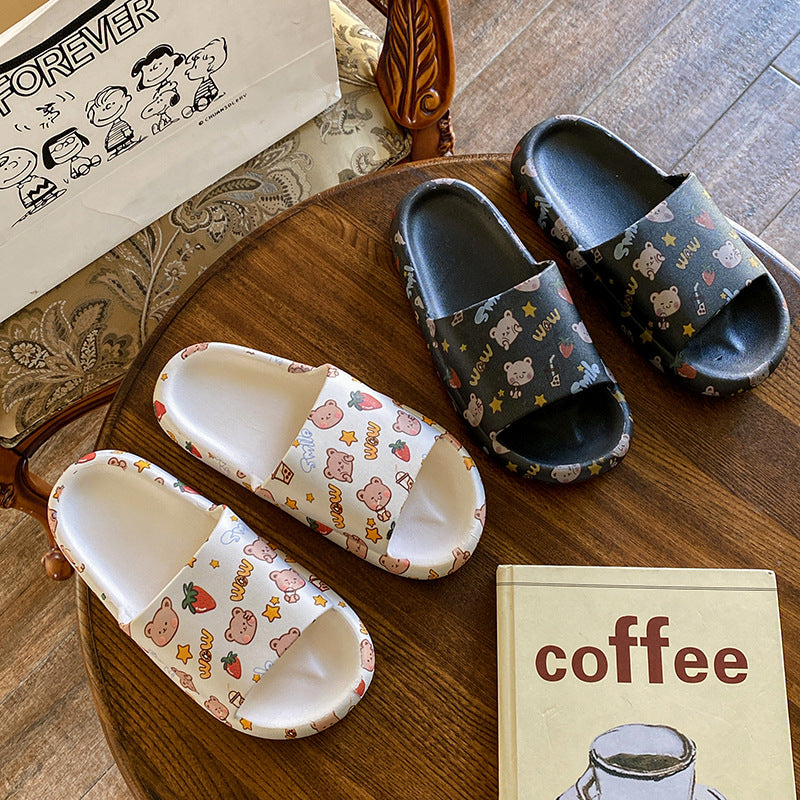 Women's new summer slippers: cloud-like comfort, cute & trendy, perfect for indoor/outdoor wear, soft sole, bathroom-friendly, non-slip, cartoon design, student-friendly sandals