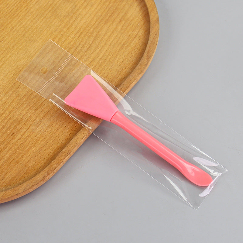 Beauty mask tool set with spatula, plastic silicone brush, dual-ended applicator, soft-tipped mask brush, individually packaged