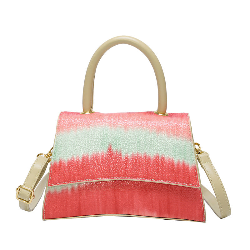 Crossbody popular bag women's fashionstylish shoulder dinner bag tie-dye 2024new arrivaltrendypatchwork colorful satchel bag