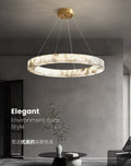 Spanish imitation marble main living room chandelier accessible luxury designer house ring-shaped elegant high-end model room circle