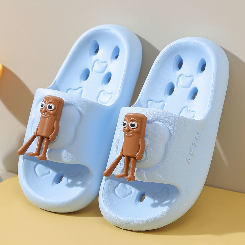 Eva kids' leak-proof cartoon anti-slip hollow-out summer home quick-dry baby slippers bathroom girls' bath slippers