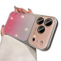 Crystal lens large window gradient glitter suitable for iphone17promax mobile phone case apple 15 high-end case