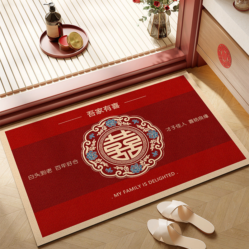 Non-slip foot mat wedding bathroom bathroom red absorbent mat diatom mud for home bathroom bathroom mat quick drying