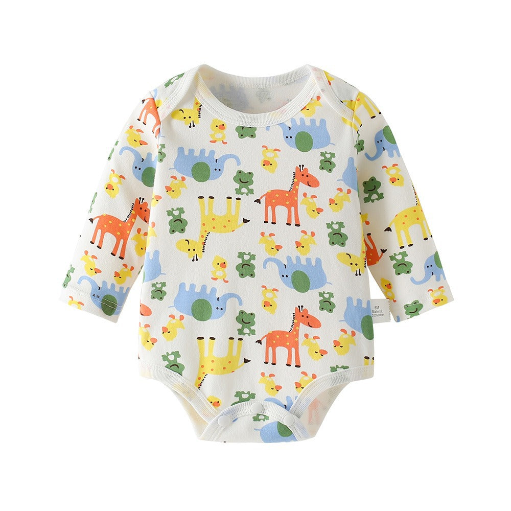 baby romper spring autum triangle crawling short-sleeved male and female baby cotton 0-1 year old one-piece girl butt-covering clothes