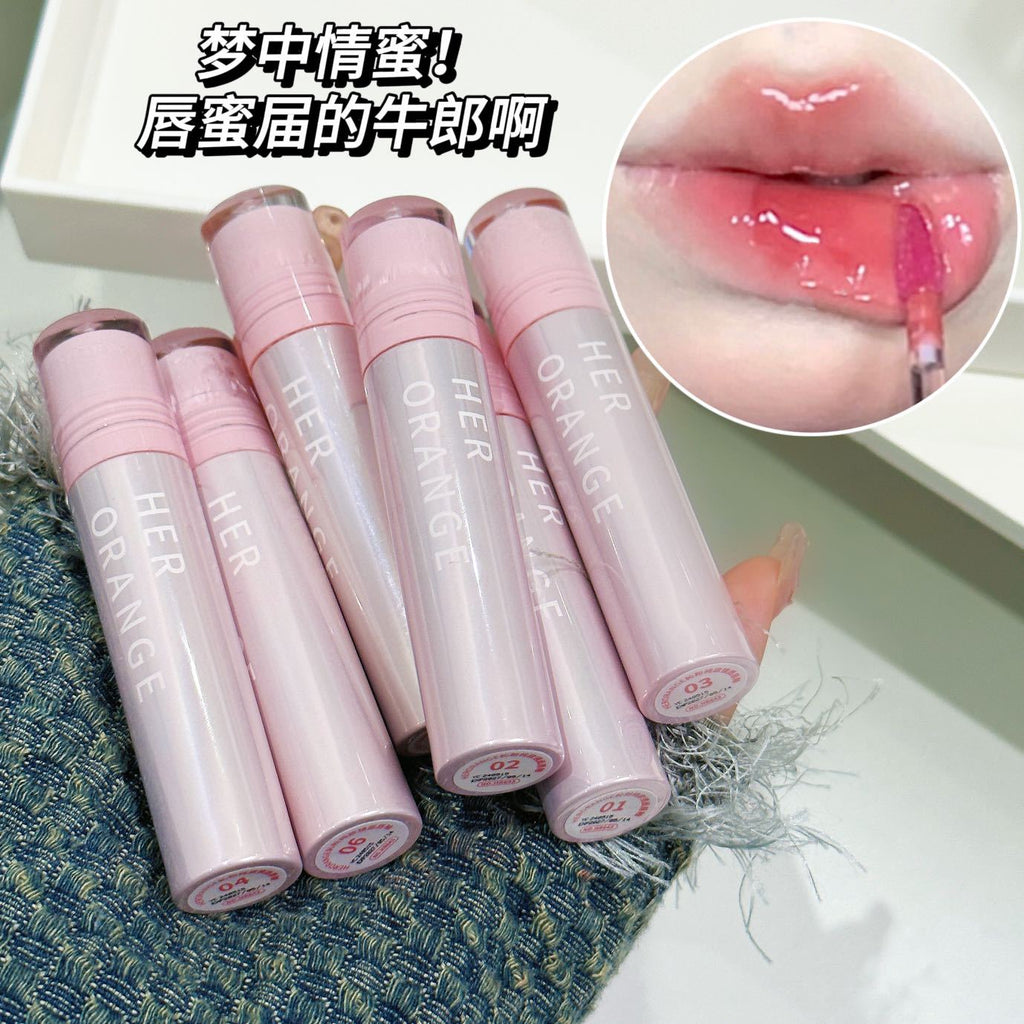 HERORANGE~ Pure Pure Mirror Lip Glaze Holds Makeup to Show Tender Water Light Dudu Lip Lipstick Natural Versatile Lip Gloss