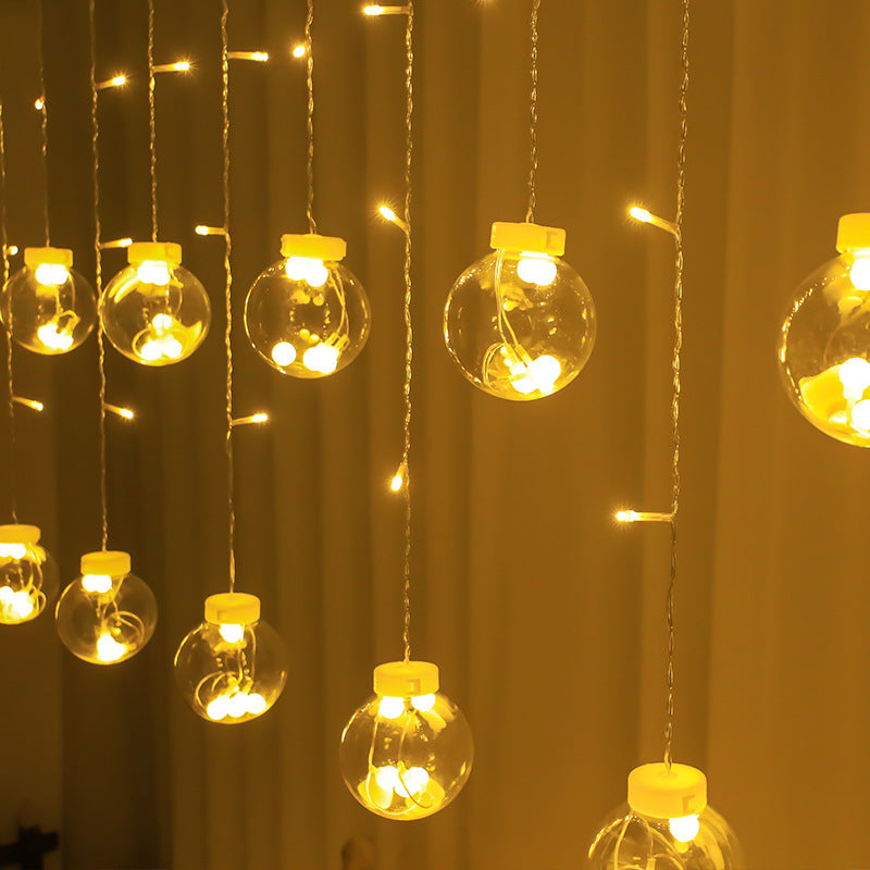 Internet celebrity led wish ball lights flashing curtain lights background arrangement girl romantic window decoration lights christmas lights
