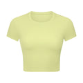 New spr ribbed high-stretch shaping workout yoga top - slim fit, figure-flattering, short sleeve activewear for women (ds371)