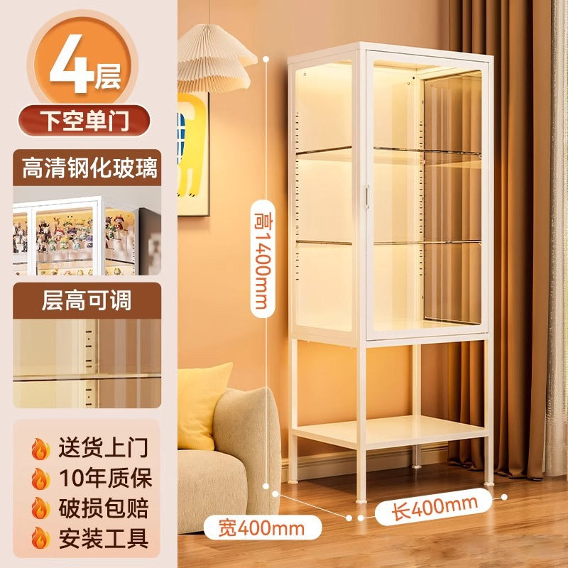 Glass display cabinet, hand cabinet, steel dustproof transparent model storage cabinet, pain cabinet, toy storage cabinet, display bookcase