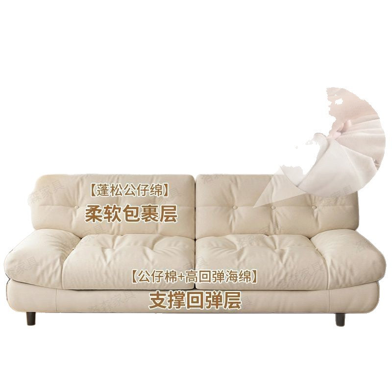 Sofa small apartment living room sofa new arrival double three-person fabric straight row lazy cream style bedroom small sofa