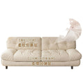 Sofa small apartment living room sofa new arrival double three-person fabric straight row lazy cream style bedroom small sofa
