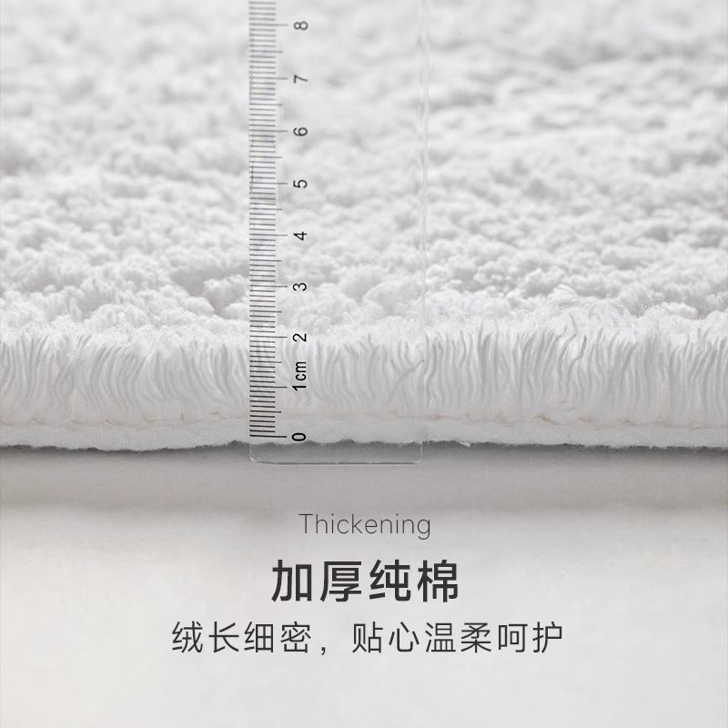 Five-star hotel thickened floor towel bathroom mat toilet foot mat pure cotton absorbent non-slip for home bathroom floor mat
