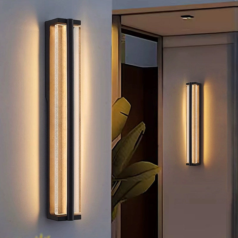 Outdoor waterproof minimalist modern light luxury crystal wall sconce - outdoor background wall lighting for courtyards, balconies, and terraces