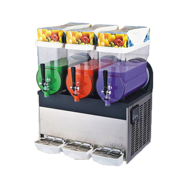 Commercial automatic snow cone machine - dual cylinder slushie maker for milk tea, self-service smoothies, snow granule machine, juice & beverage dispenser