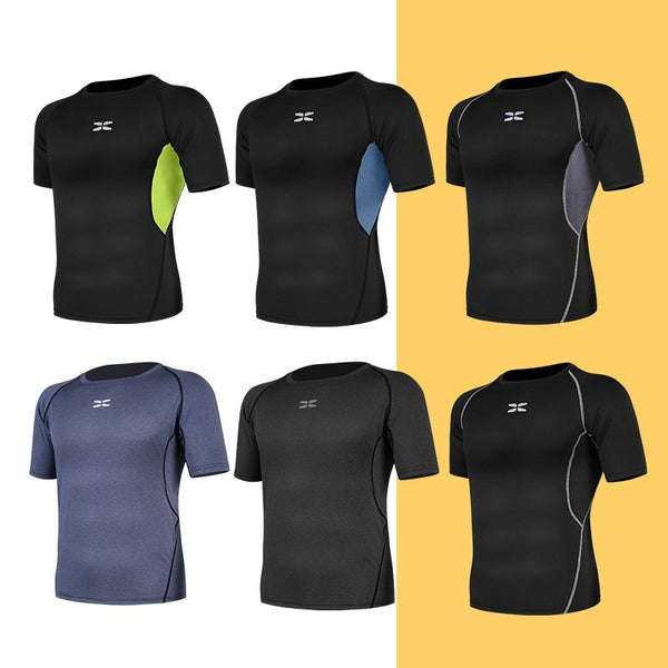 Printable LOGO Casual Versatile Sports Fitness Tights Summer Men's Gym Basketball Training Running Suits Short Sleeves