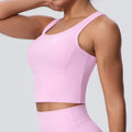 New shockproof, push-up, fixed-cup yoga top - women's barely-there outdoor sports bra for running, fitness, and beautiful back support