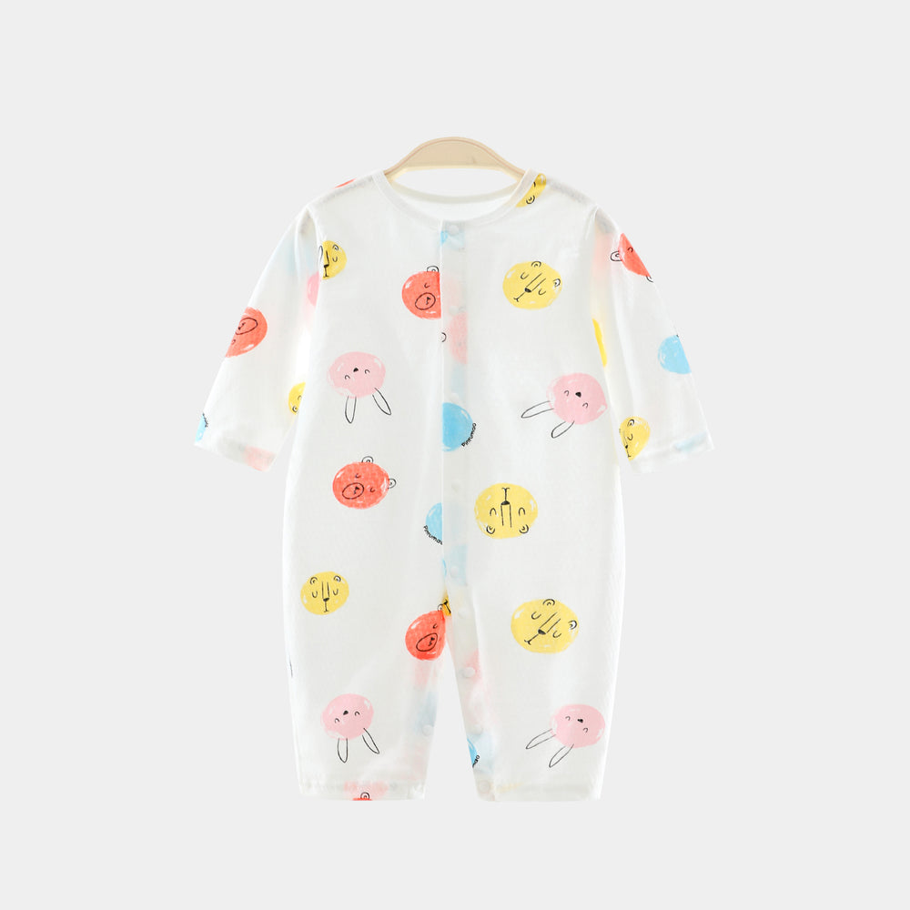 Baby clothes spring and autumn thin long sleeves air conditioning men's and women's baby onesie pajamas pure cotton newborn haki rompers