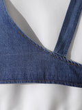 children's autumn and winter denim suit white round neck sweatshirt + denim vest pants suit three-piece set