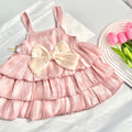 Girls' summer dress  new fashionable bowknot sleeveless cami dress for toddlers and young children - princess style
