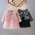 4 girls' stylish outfit set - new autumn collection - trendy princess style mesh dress with chanel-inspired design - 5-piece skirt set - ages 3+