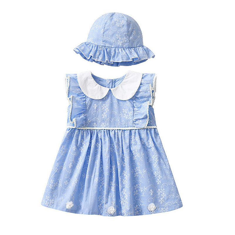 Girls' summer dresses  new style baby doll collar sleeveless princess dress chic little girl summer dress