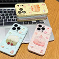 Strawberry cake design iphone 16/17 shockproof case with heart-shaped side accents - instantly transforms your phone! compatible with iphone 17 pro max