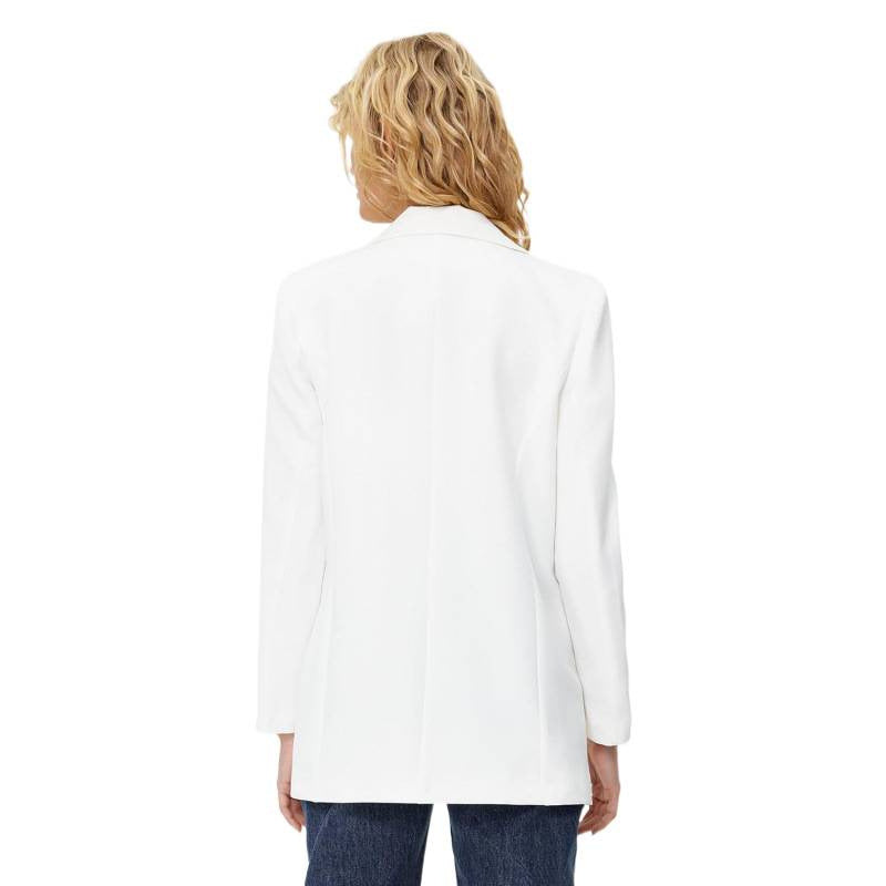 Amazon fashion white button suit outwear women  spring new arrivalloosecasualflap pocket pantstops