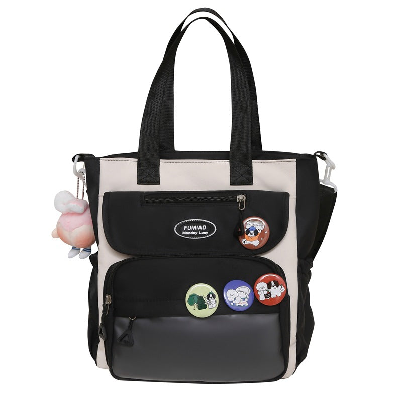 New middle and high school student schoolbag large-capacity backpack simple leisure burden reduction backpack handbag tutoring bag