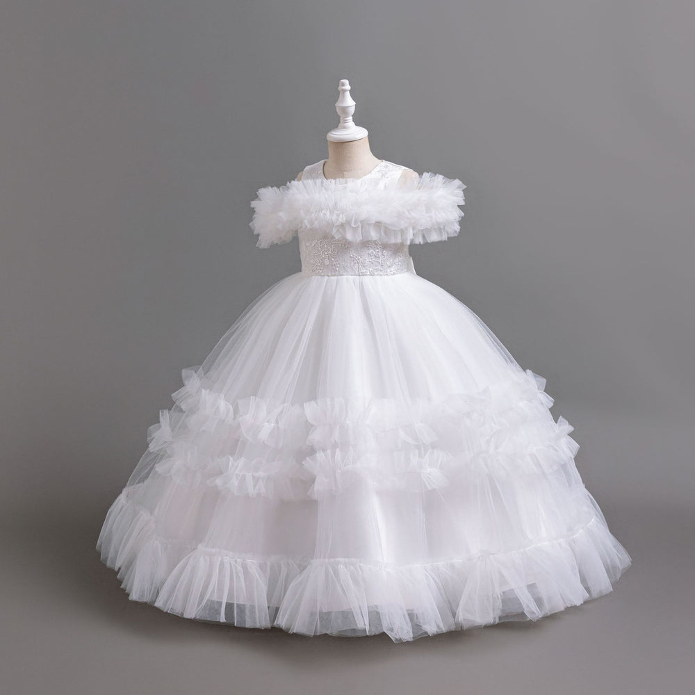 New arrivalin stock tutu evening dress pattern princess dress girl piano performance dress flower girl