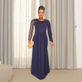 new bridesmaid dresses cross-border e-commerce african women's long sleeve maxi dress  train evening gown