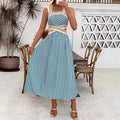 summer new arrival: strapless backless camisole dress, vintage print maxi dress, cross-border e-commerce  style for women