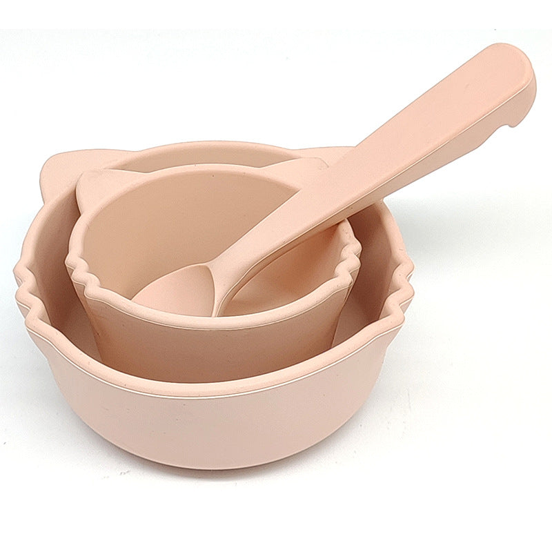 Cross-border supply Baby silicone food supplement bowl Cat shape suction cup type silicone food supplement bowl Anti-drop suction cup silicone bowl