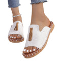 Plus size women's slippers for export -  summer new collection: tassel fish mouth slides, women's outdoor flat casual sandals