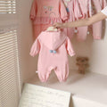 Baby rompers fashionable windbreaker super cute outdoor crawling suit spring and autumn baby girl one-piece hooded outwear