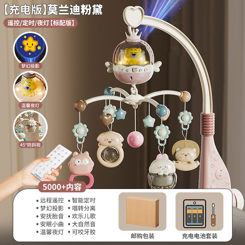 Newborn baby musical mobile, baby soothing hanging toys, rotating crib rattle, stroller mobile, 0-1 year, 3-6 months